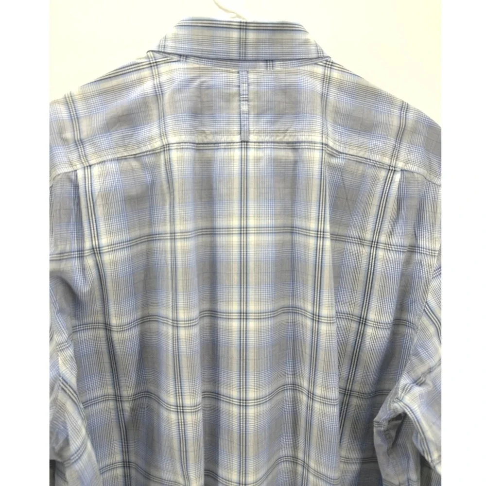 Banana Republic Slim Fit Blue Plaid Shirt Men XL Cotton Button Preppy Casual EUC